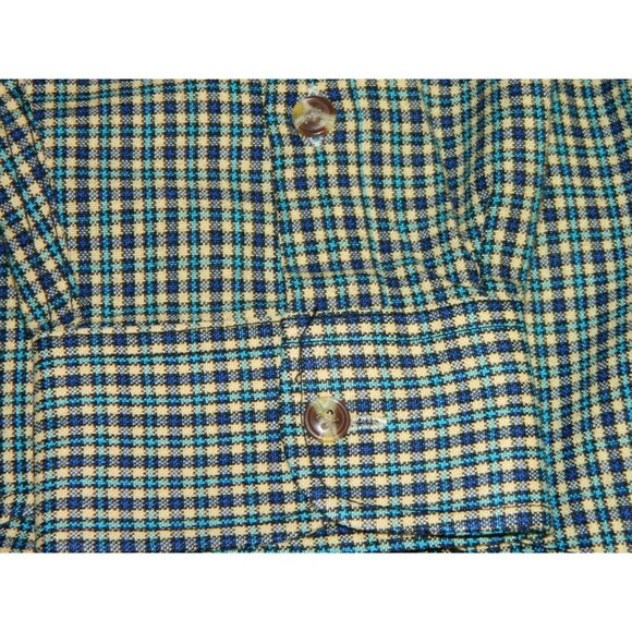 Marlboro Classics Men's Check Long Sleeve Shirt Blue 100% Wool Cowboy Size Large - Picture 7 of 12